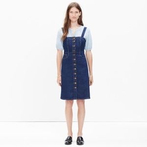 Madewell Denim Button Front Overall Dress